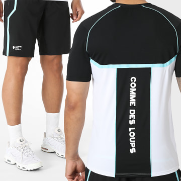 Comme Des Loups - Conjunto Camiseta Y Pantalón Corto de chándal Baltirun Negro Blanco Azul Claro