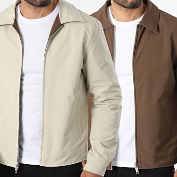 Frilivin - Veste Zippée Réversible A02 Marron Beige