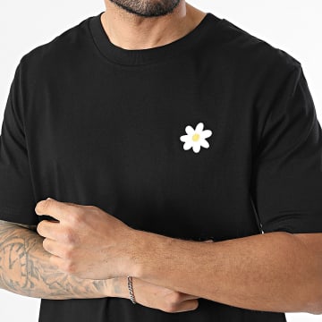 Luxury Lovers - Camiseta Oversize Daisy Embroidery Negro