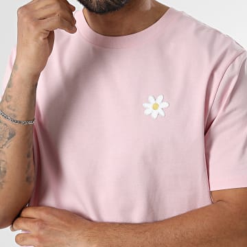 Luxury Lovers - Camiseta Oversize Daisy Embroidery Rosa