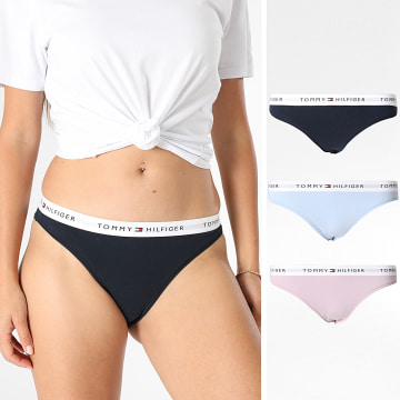 Tommy Hilfiger - Pack de 3 Calcinhas Mulher 5529 Azul Marinho Escuro Rosa Azul Claro