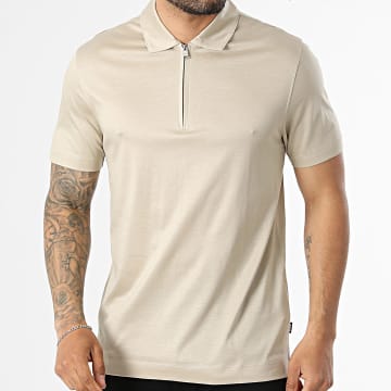BOSS - Polo Manga Corta Cuello Con Cremallera Paras 50 50537954 Beige