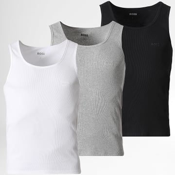 BOSS - Pack de 3 Camisetas 50542132 Branco Cinza Mesclado Preto