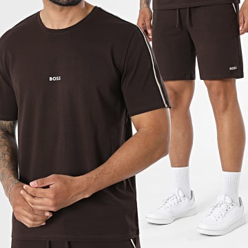 BOSS - Trainingspak T-Shirt En Casual Short Unique 50545930 50545942 Donkerbruin