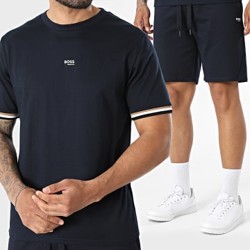 BOSS - Set T-Shirt Und Jogging-Short Iconic 50557198 50561493 Marineblau