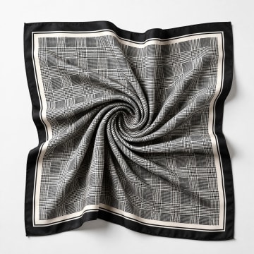 Frilivin - Foulard A Ruit L20 Zwart Lichtbeige