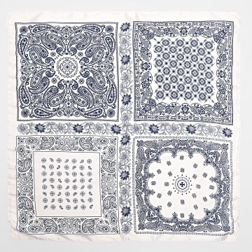 Frilivin - Halstuch L11 Hellbeige Dunkelblau Bandana