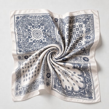 Frilivin - Foulard L11 Lichtbeige Donkerblauw Bandana