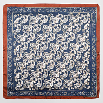 Frilivin - Halstuch L01 Camel Dunkelblau Weiß Beige Bandana