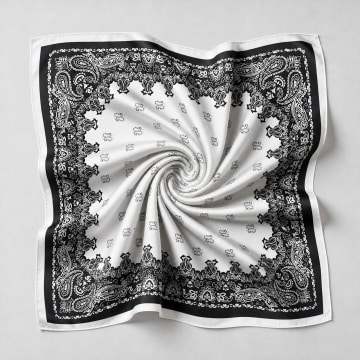 Frilivin - Lenço de pescoço L31 Branco Preto Bandana