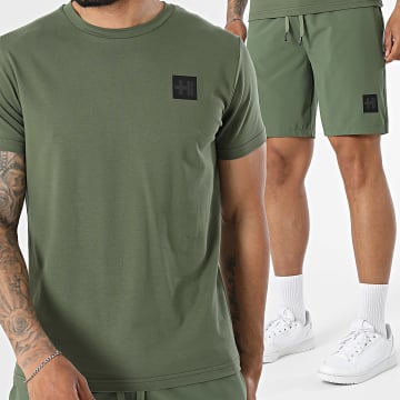 Helvetica - Conjunto T-Shirt E Calção de treino Foster 12 19 Verde Caqui