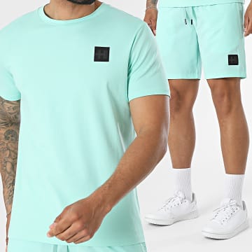 Helvetica - Completo di tuta T-Shirt E Pantaloncino Da Jogging Foster 12 19 Verde Menta