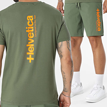 Helvetica - Conjunto T-Shirt e Calção de treino Oslo 12 19 Verde Cáqui