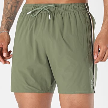 BOSS - Swim Short with Iconic Stripes 50491594 Khaki Green