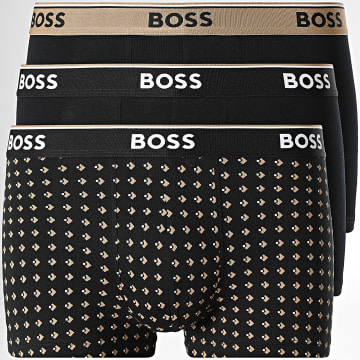 BOSS - Pack de 3 bóxers Power 50554443 Negro Beige