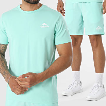 Helvetica - Completo T-Shirt E Pantaloncino Da Jogging Toronto 12 Montagna 19 Turchese