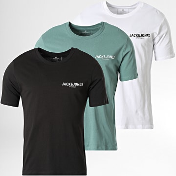 Jack And Jones - Pack de 3 Camisetas Oscar Blanco Verde Negro