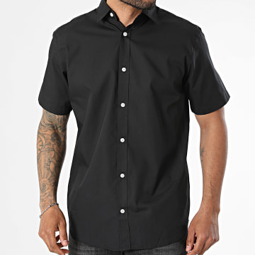 JJ Rebel - Chemise Manches Courtes Gavin Solid Noir