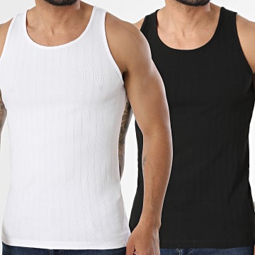 Jack And Jones - Pack de 2 Tops Cote d'Azur Branco Preto