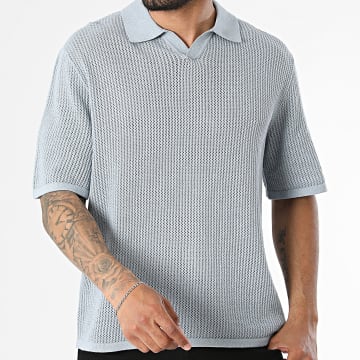 Jack And Jones - Polo Manga Corta Ajouré Cassis Azul Claro