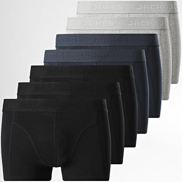 Jack And Jones - Set van 7 Boxers Gilli Solid Zwart Marineblauw Gemêleerd Grijs