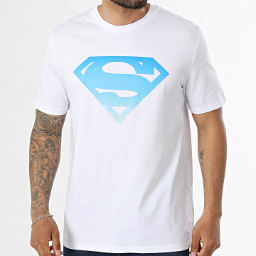 Superman - T-Shirt Oversized Logo Blue Verloop Wit Lichtblauw