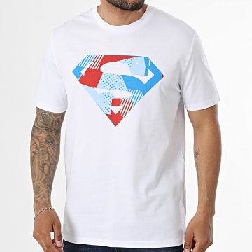 Superman - T-Shirt Oversized Logo Comics Wit Blauw Rood