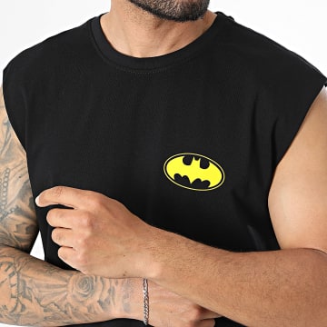 Batman - Tee Shirt Sans Manches Logo Coeur Batman Noir Jaune