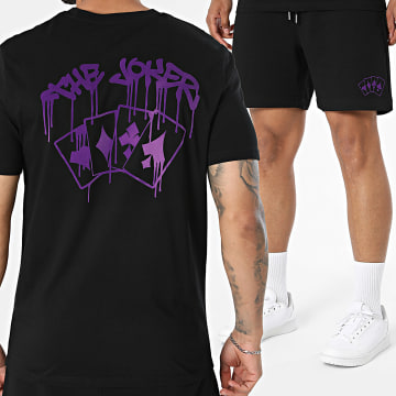 The Joker - Ensemble Tee Shirt Et Short Jogging Joker Velvet Noir Violet