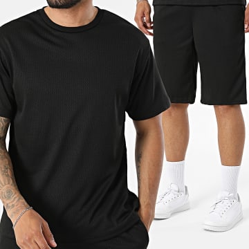 Fusional - Conjunto Camiseta Y Pantalón Corto De Chándal Texturizado A03 Negro