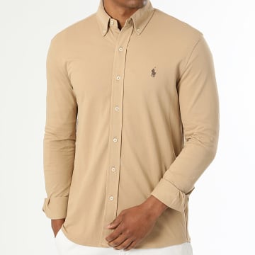 Polo Ralph Lauren - Overhemd Lange Mouwen Original Player Camel Bruin