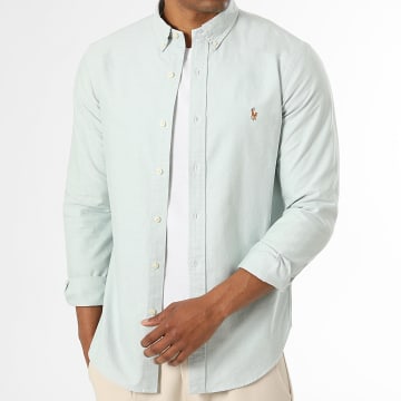 Polo Ralph Lauren - Chemise Manches Longues Slim Fit Oxford Vert Chiné