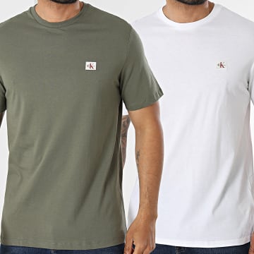 Calvin Klein - Pack of 2 T-Shirts RD248 White Khaki Green