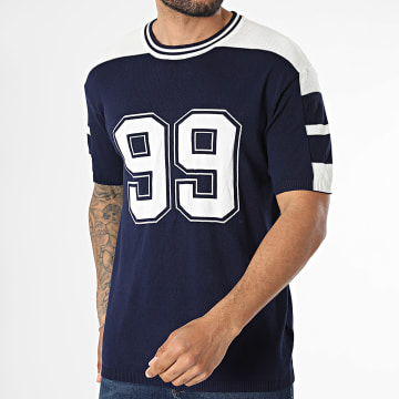 Classic Series - Camiseta de punto 006 azul marino blanco