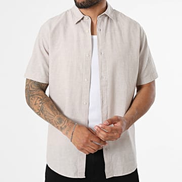 Jack And Jones - Camisa Manga Corta Breeze Linen Beige