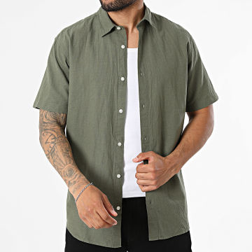 Jack And Jones - Camisa de manga corta Breeze Linen Verde Kaki