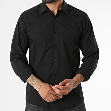 Paname Brothers - Chemise Manches Longues Slim Chem Noir