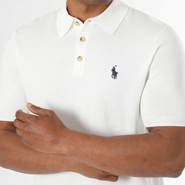 Polo Ralph Lauren - Polo Manga Corta Punto Original Player Blanco Azul Marino