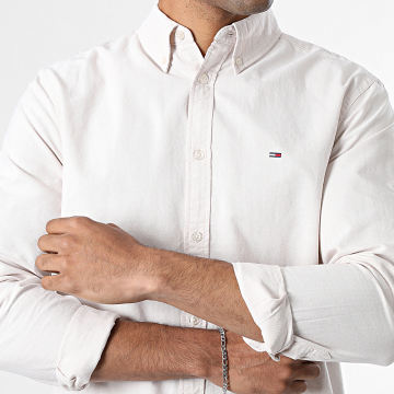 Tommy Jeans - Camisa de manga larga Oxford 1298 Blanco