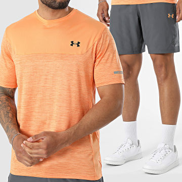 Under Armour - Conjunto T-Shirt E Calção De Treino Tech Utility 6004965 6005117 Laranja Cinza