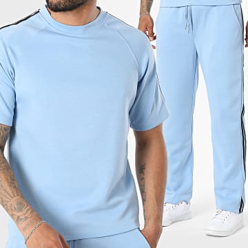 Classic Series - Conjunto Camiseta Y Pantalón Chándal Con Bandas 261 Azul Cielo