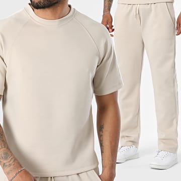 Classic Series - Co-ord Set T-Shirt en Joggingbroek met Strepen 261 Beige