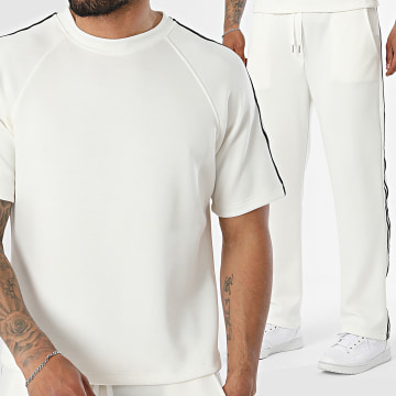 Classic Series - Conjunto Camiseta Y Pantalón Chándal a Rayas 261 Beige Claro