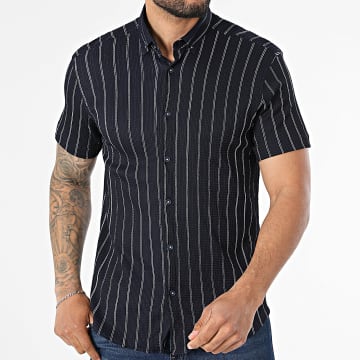 Classic Series - Camisa Manga Corta A Rayas 012 Azul Marino Blanco