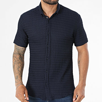 Classic Series - Chemise Manches Courtes Texturée 167 Bleu Marine