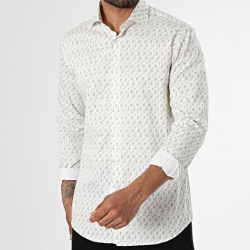 Classic Series - Chemise Manches Longues 016 Beige Clair Floral