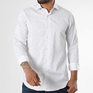 Classic Series - Chemise Manches Longues 004 Blanc Bleu