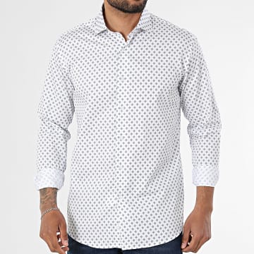 Classic Series - Chemise Manches Longues 006 Blanc Bleu Marine