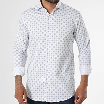 Classic Series - Chemise Manches Longues 001 Blanc Bleu Roi