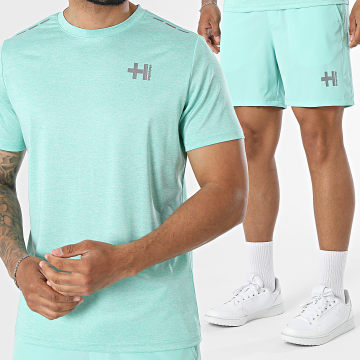 Helvetica - Set T-Shirt Und Jogging-Short Usain 12 19 Türkis Meliert